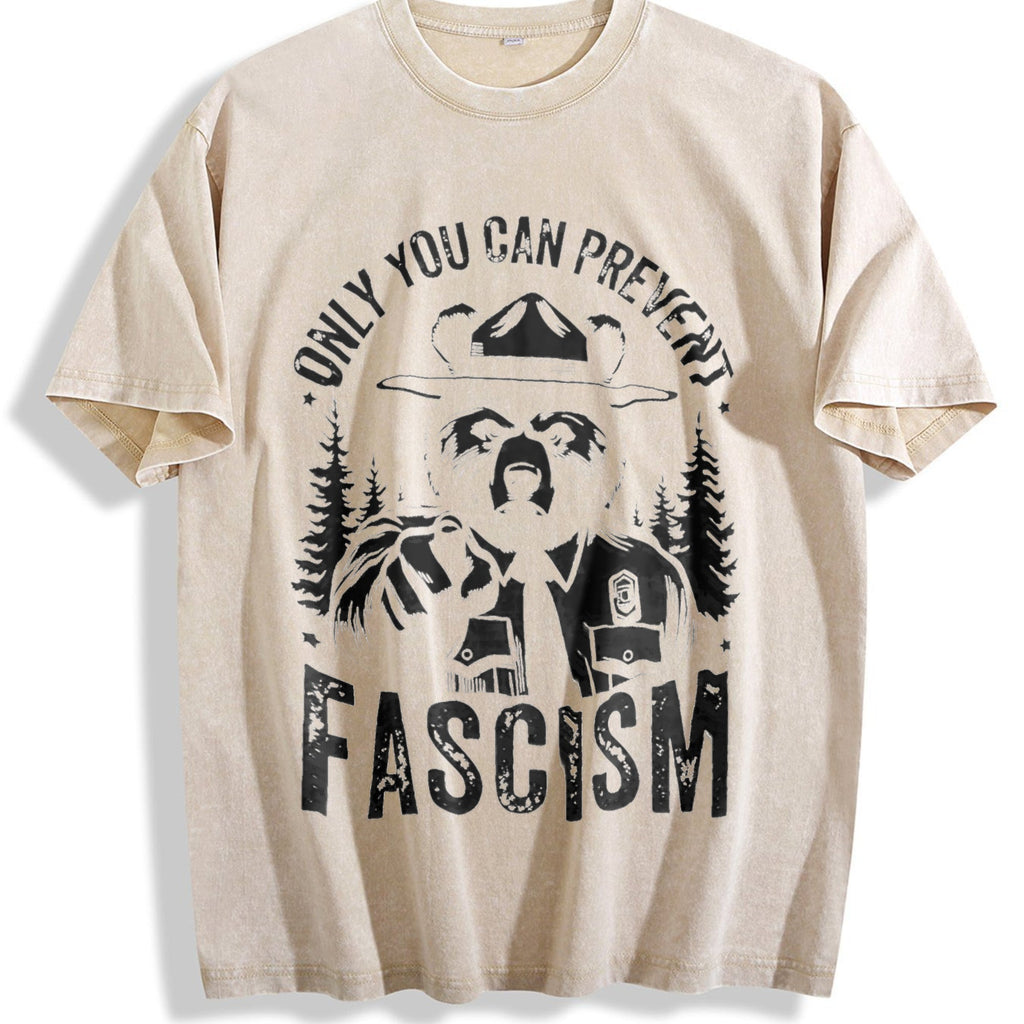 Only You Can Prevent Fascism Raccoon Vintage Washed T-Shirt product image 1