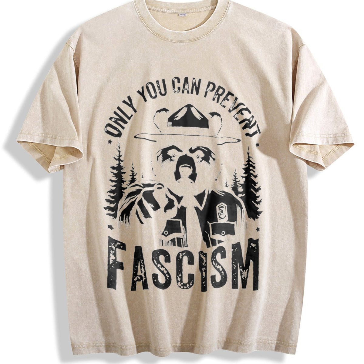 Only You Can Prevent Fascism Raccoon Vintage Washed T-Shirt product image 1