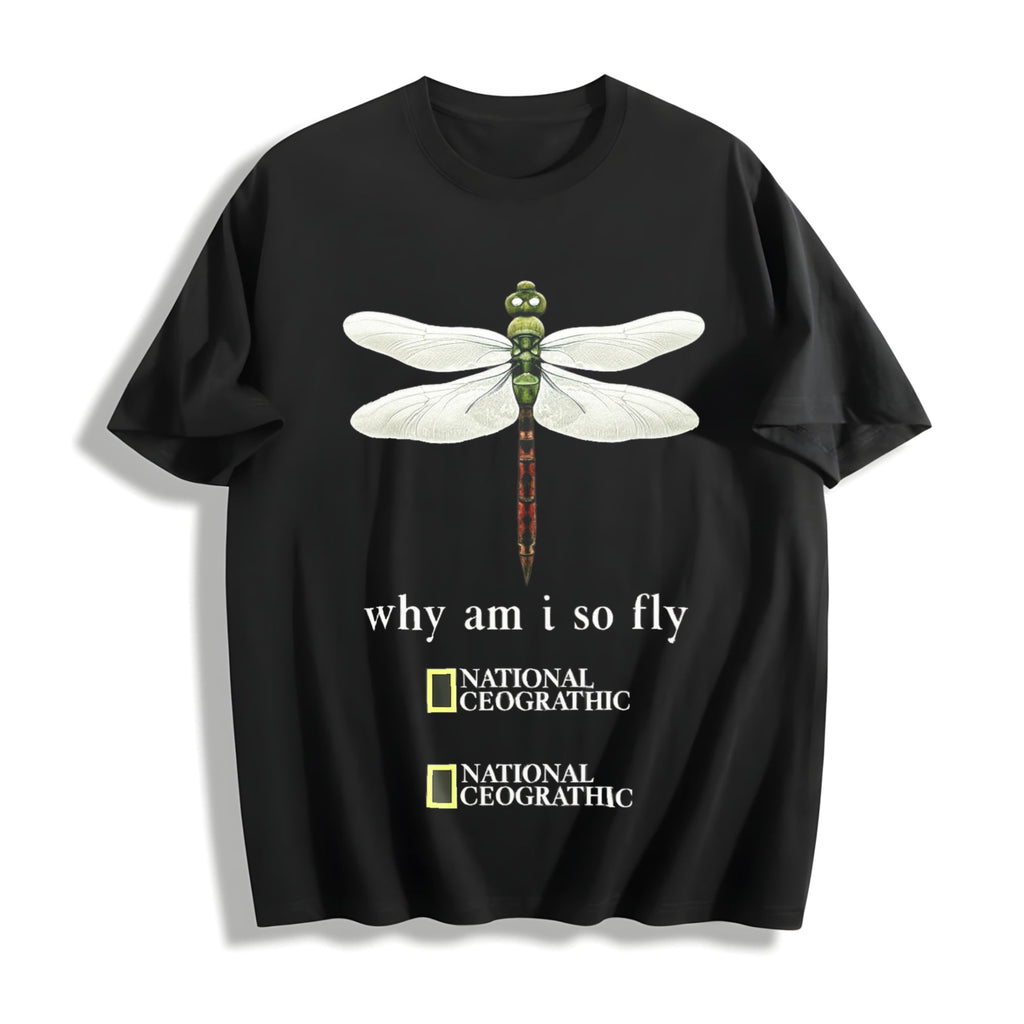 Dragonfly Why Am I So Fly Cotton T-Shirt product image 1