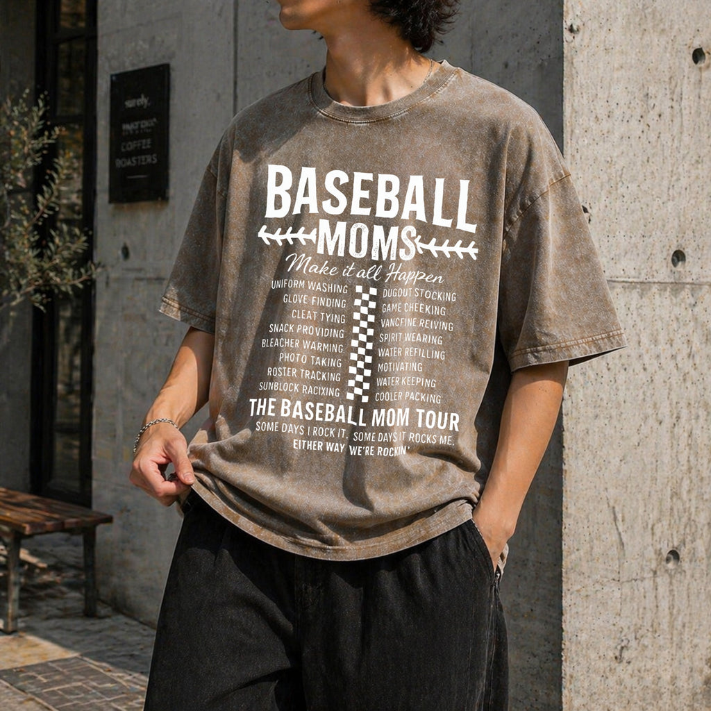 Funny Baseball Mom Vintage Washed T-Shirt product image 10