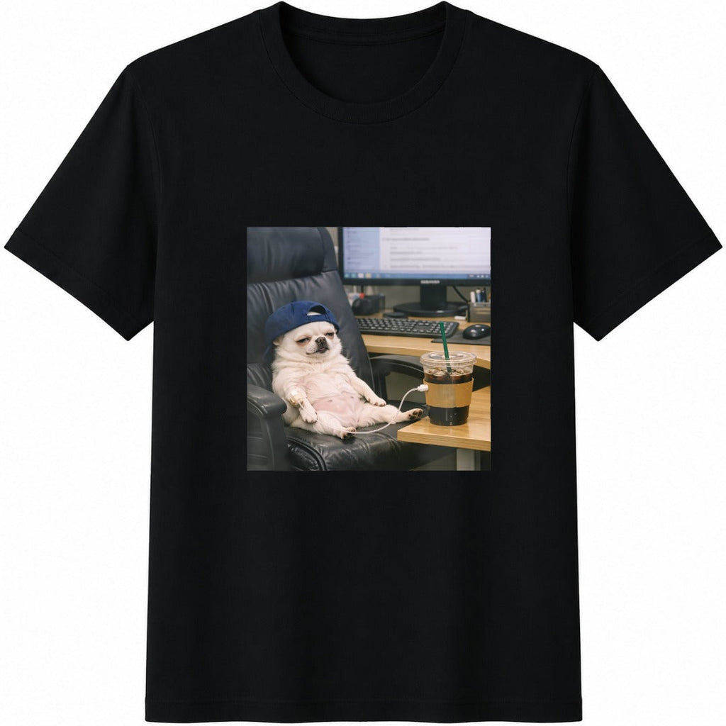 Funny Lazy Dog Cotton T-Shirt product image 1