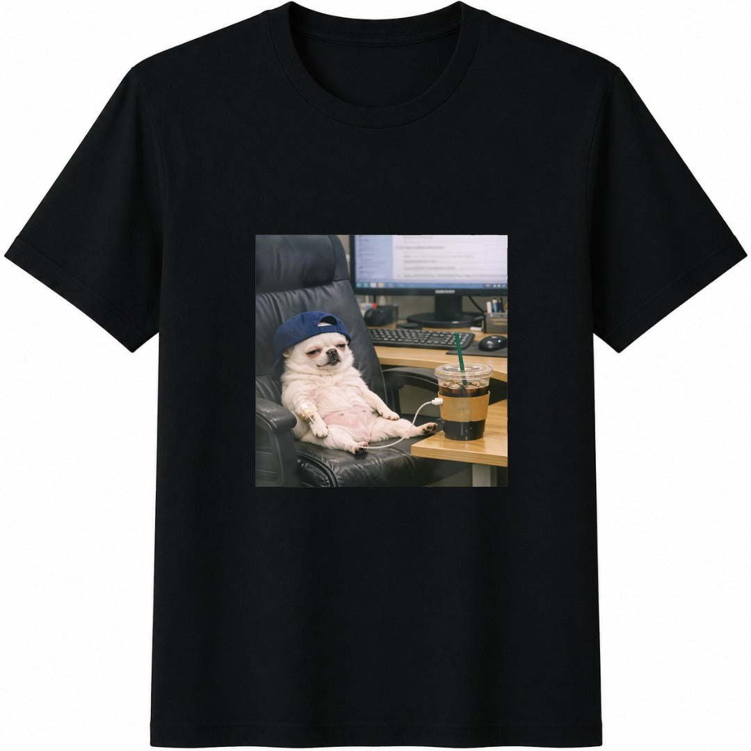 Funny Lazy Dog Cotton T-Shirt product image 1