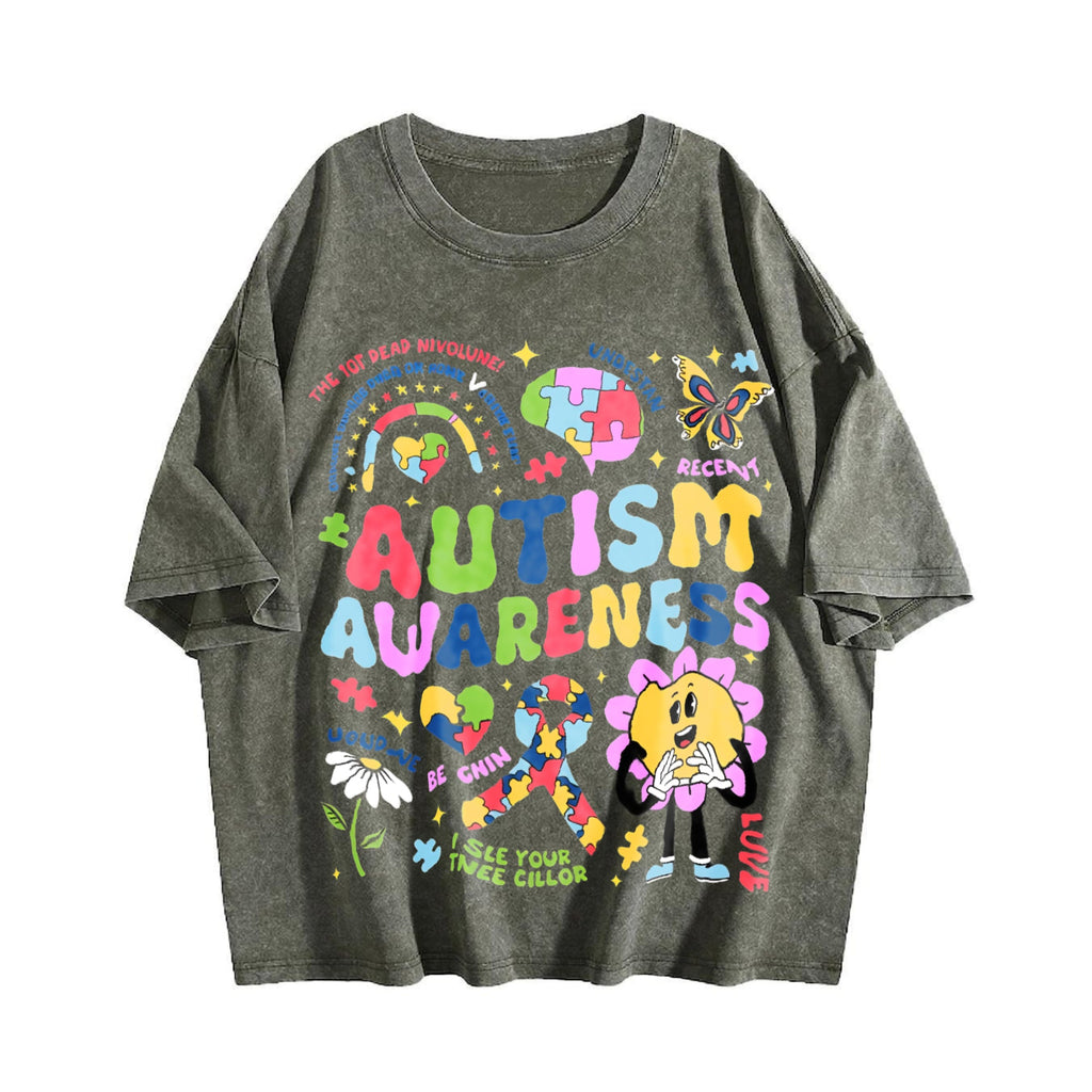 Autism Awareness Vintage Washed T-Shirt product image 4
