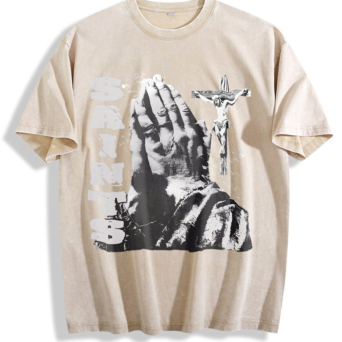 Saints Praying Hands Vintage Washed T-Shirt product image 1