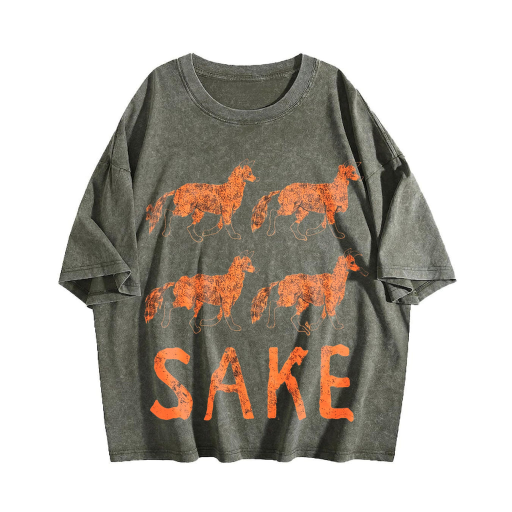 Four Fox Sake Funny Sarcastic Play On Words Text Vintage product image 4
