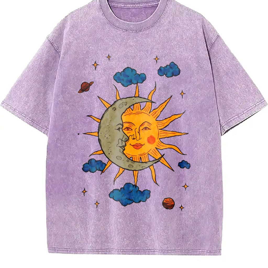 Sun Moon Celestial Vintage Washed T-Shirt product image 6