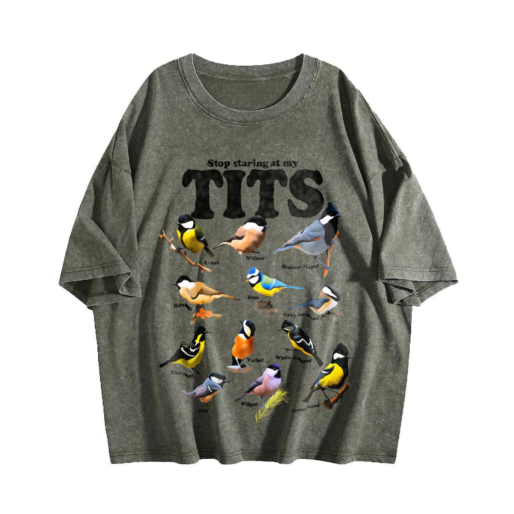 Tit Birds 90s Vintage Washed T-Shirt product image 4