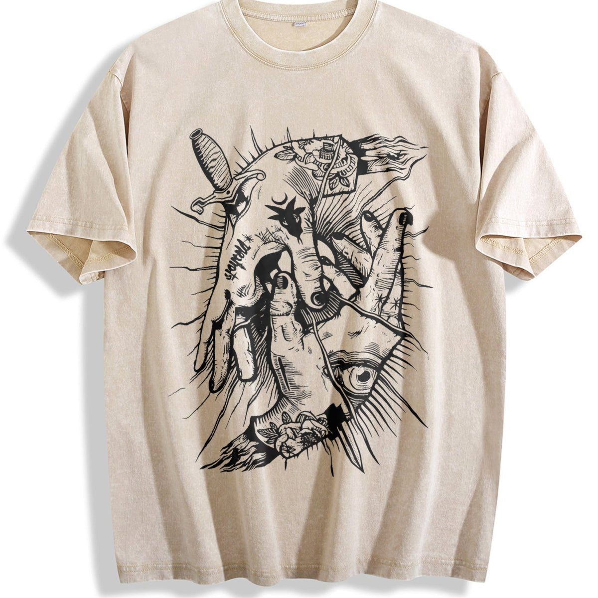 Occult Hands Eye Vintage Washed T-Shirt product image 1
