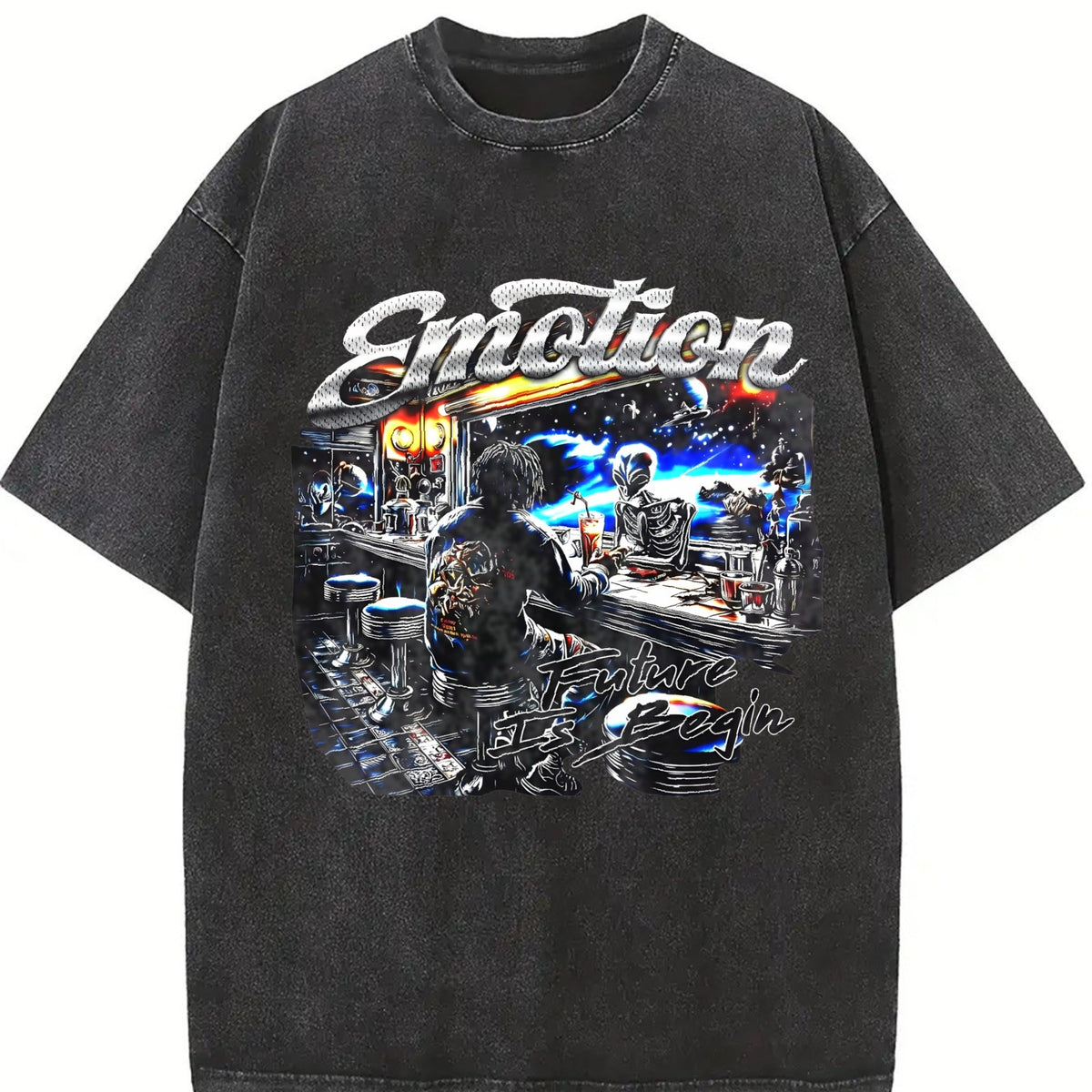 Emotion Future Begin Alien Skeleton Bar Vintage Washed product image 2
