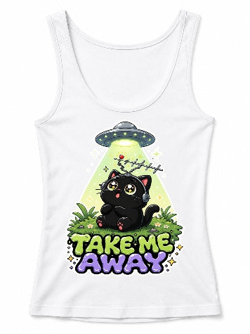 Take Me Away - Cute Black Cat UFO Abduction Funny Alien product image 3