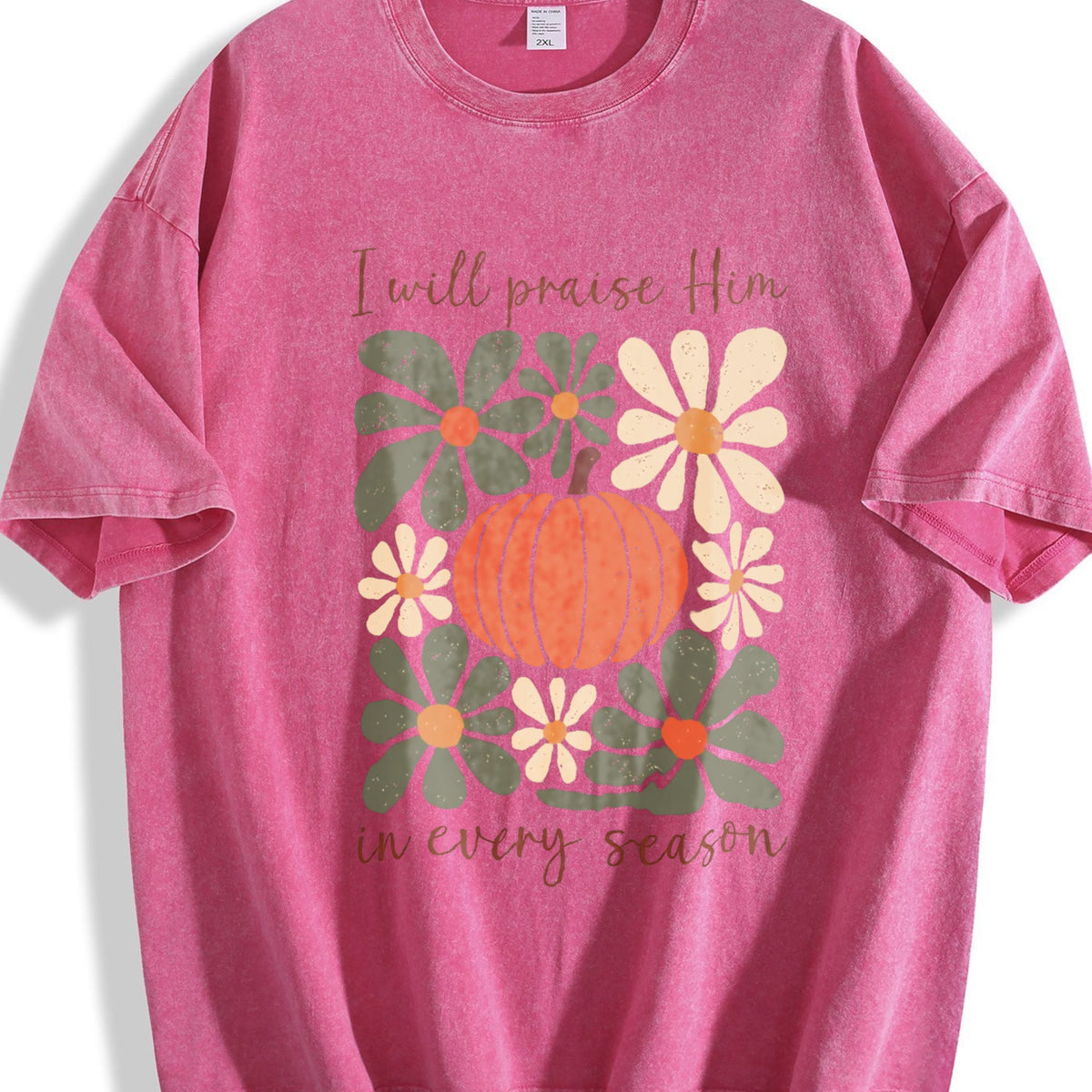 I Will Praise Him In Every Season Vintage Washed T-Shirt product image 7