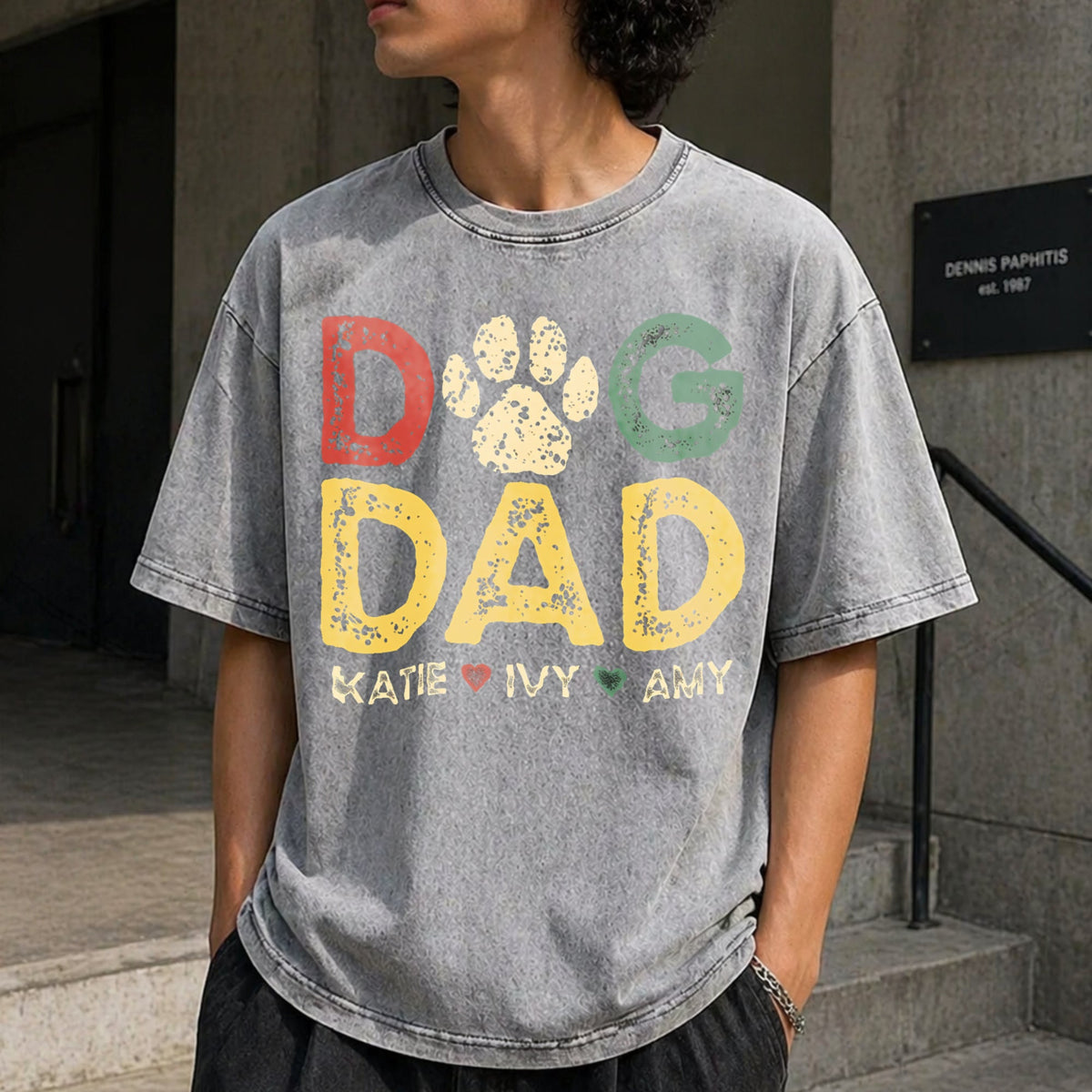 Dog Dad Vintage Washed T-Shirt product image 5