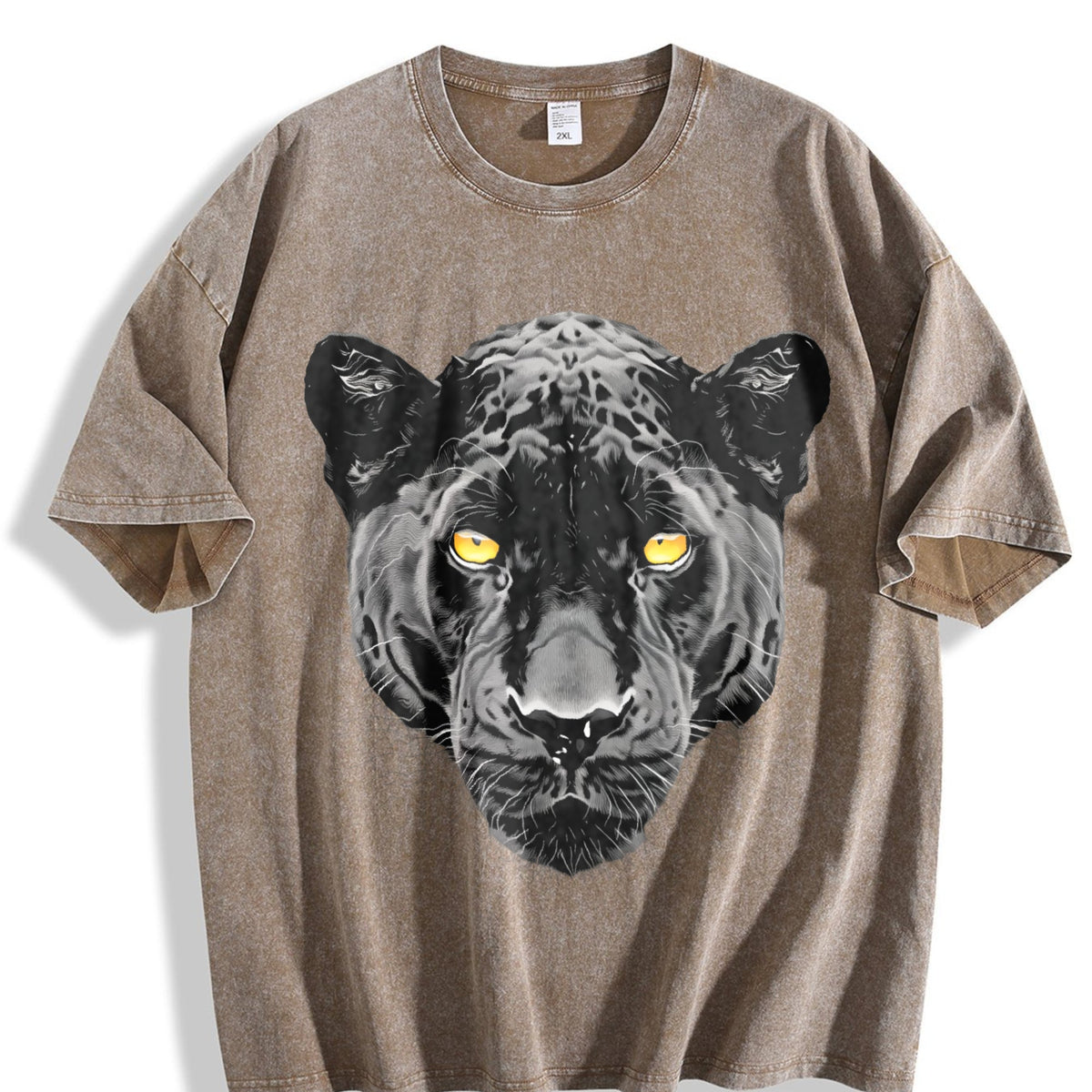 Black Panther Halftone Yellow Eyes Vintage Washed T-Shirt product image 3