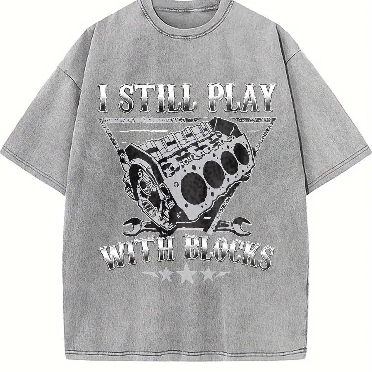 I Still Play With Blocks Engine Vintage Washed T-Shirt product image 5