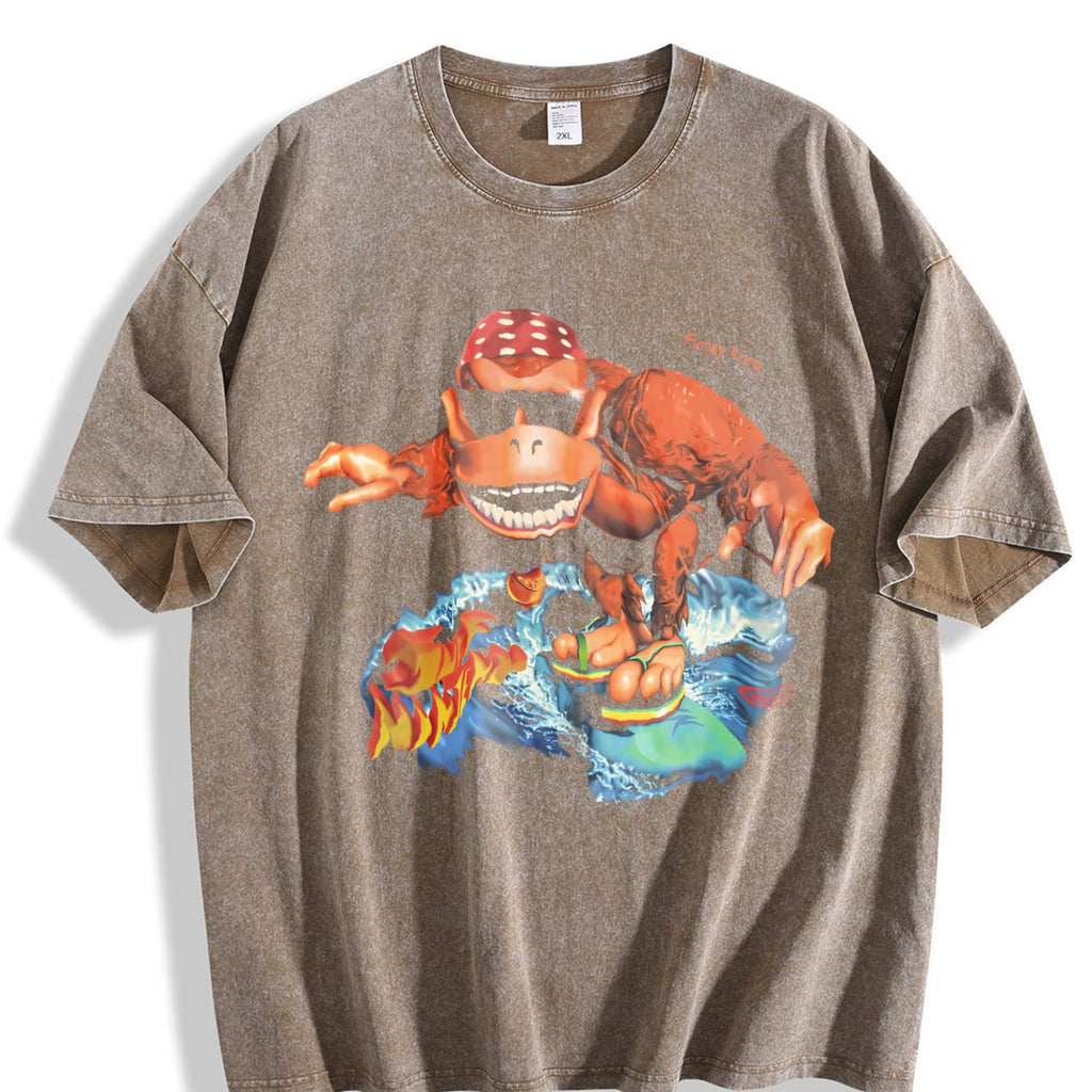 Funky Kong Surf Vintage Washed T-Shirt product image 3
