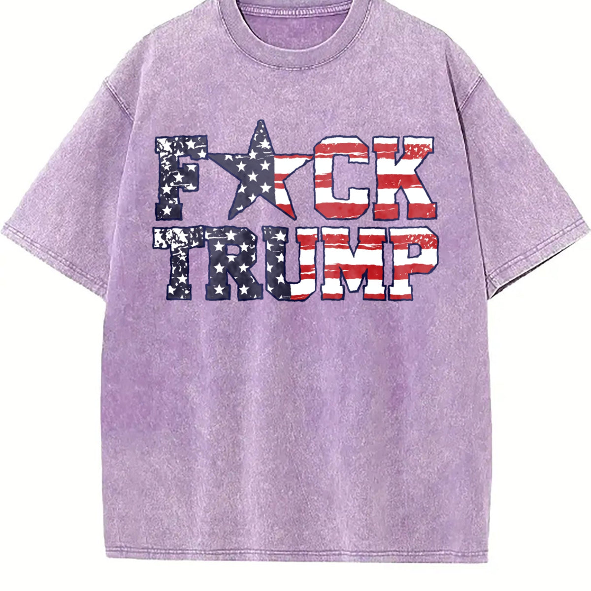 Fuck Trump USA Flag Vintage Washed T-Shirt product image 6
