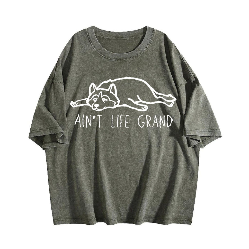 Ain't Life Grand Funny Dog Lover Vintage Washed T-Shirt product image 4