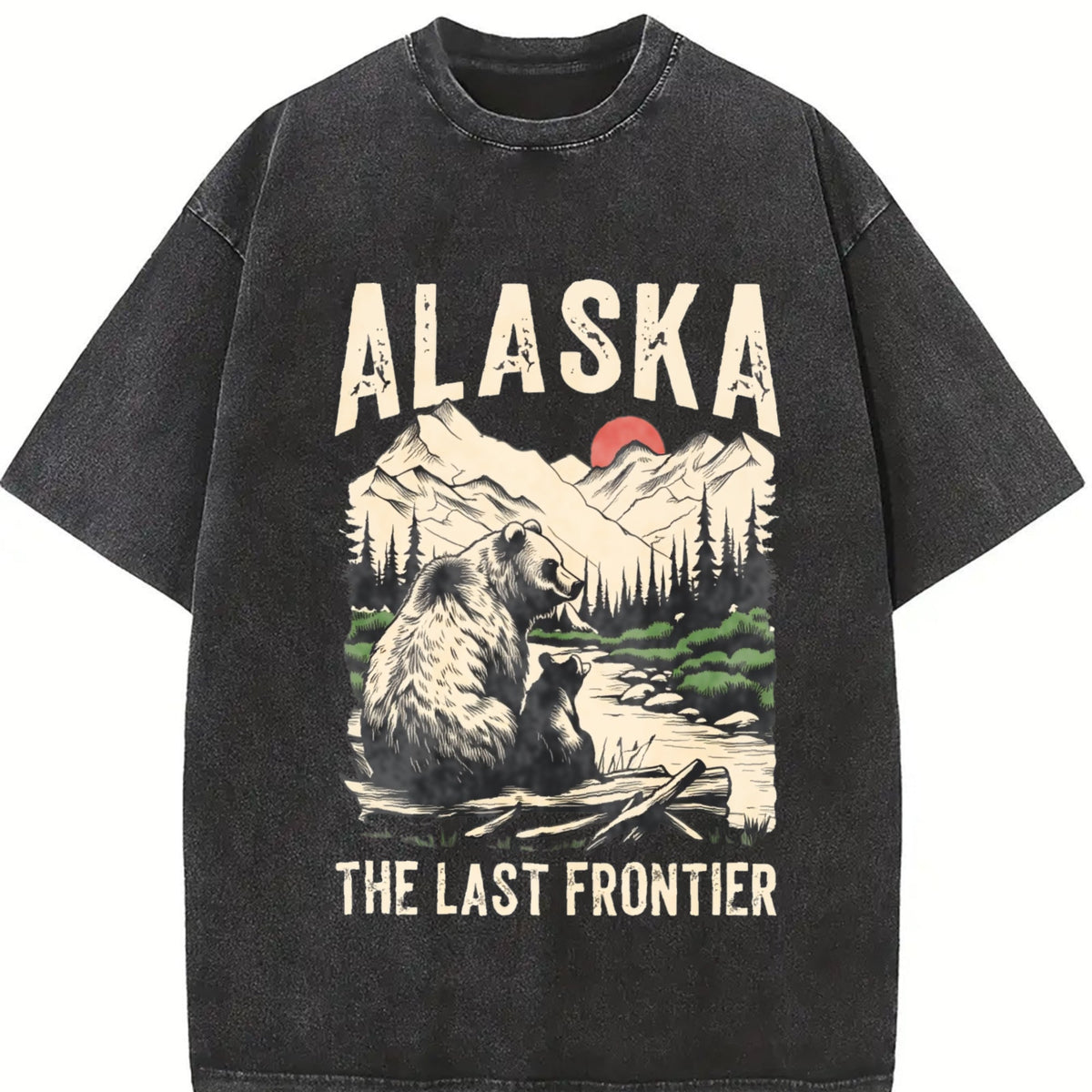Alaska The Last Frontier Grizzly Bear 90s Vintage Washed product image 2