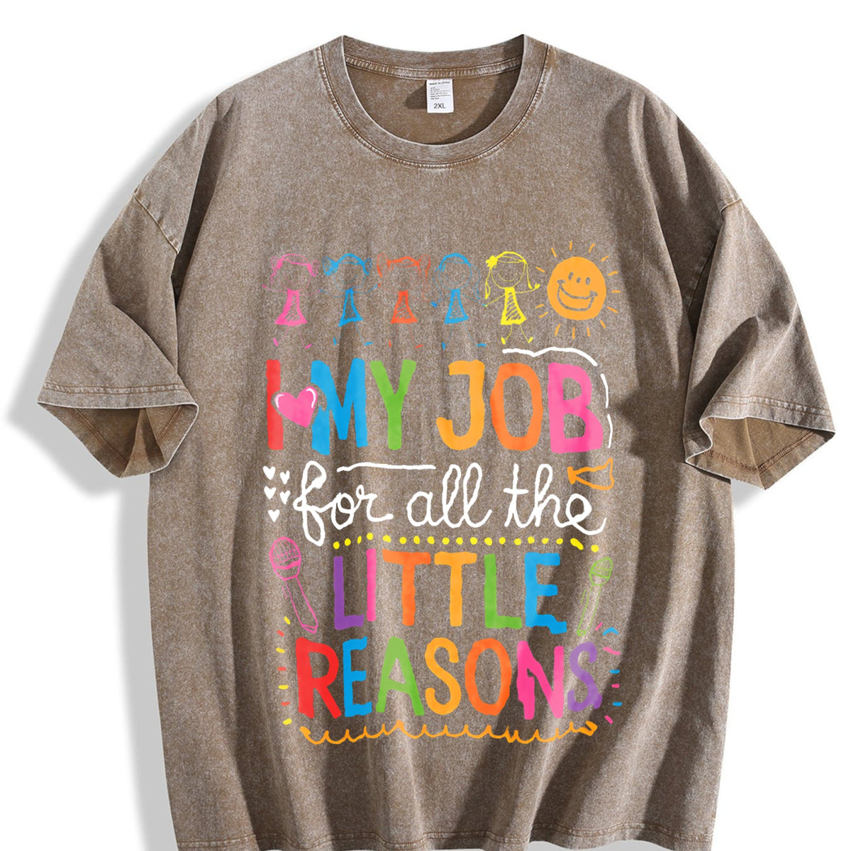 Preschool Teacher With Quote Vintage Washed T-Shirt product image 3