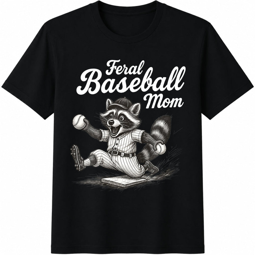 Feral Baseball Mom Cotton T-Shirt product image 1