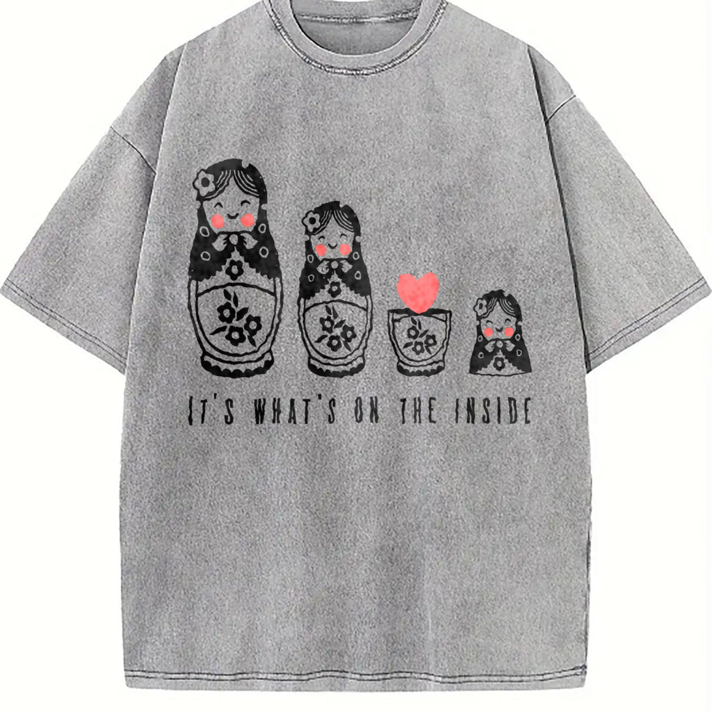 Russian Nesting Wooden Dolls 90s Vintage Washed T-Shirt product image 5