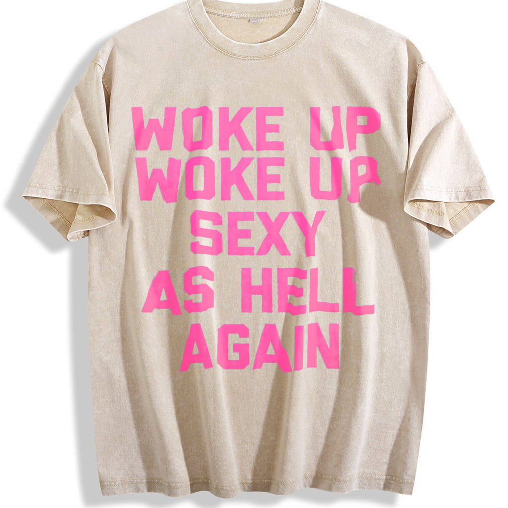 Woke Up Sexy As Hell Again Funny Saying Sarcastic Vintage product image 1