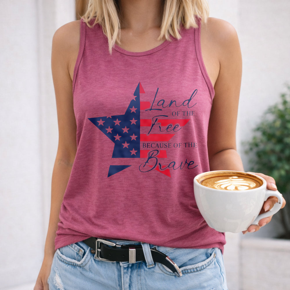 Patriotic Star Flag Land Of The Free Because Of The Brave Women's Tank Top
