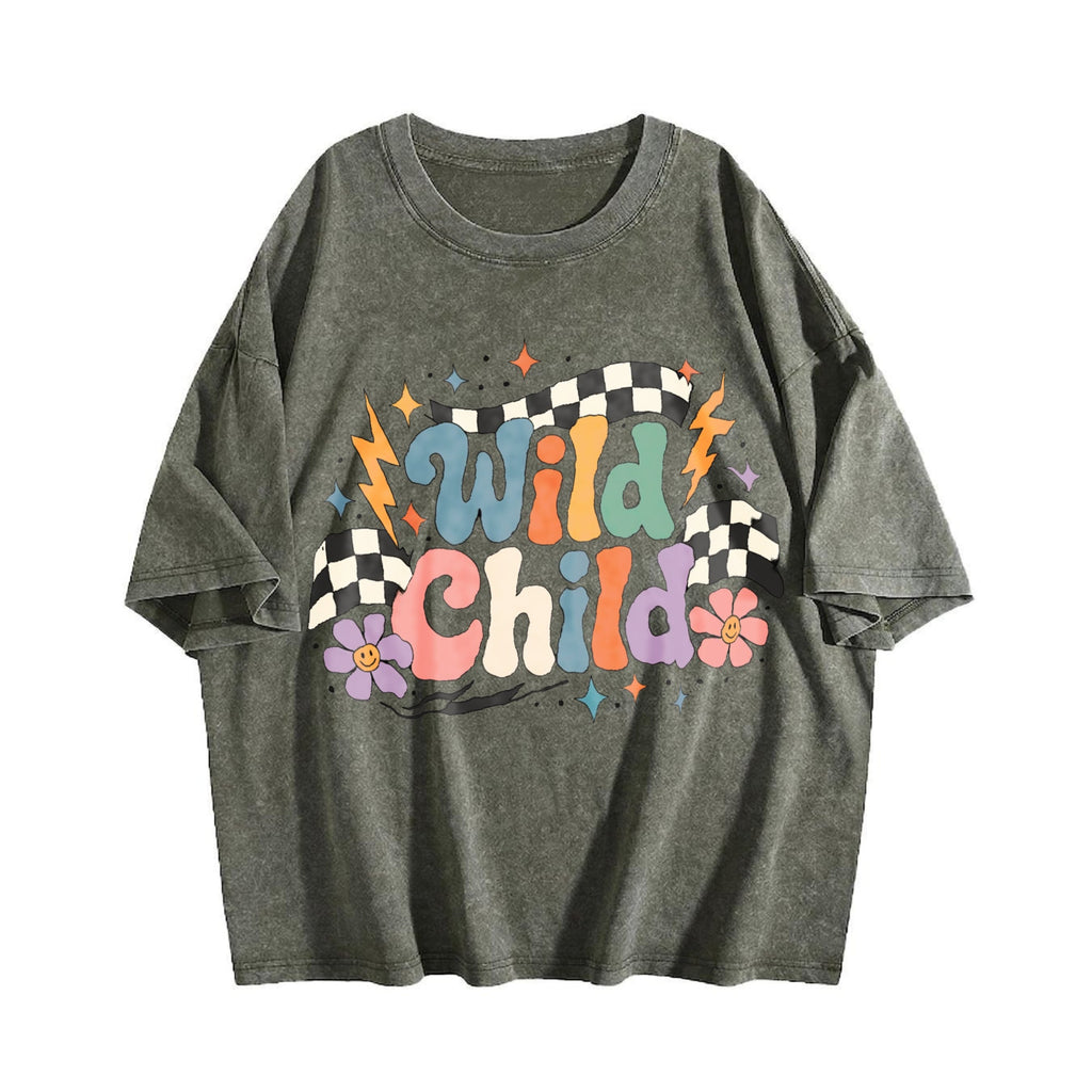 Wild Child - Toddler Groovy Checkered Racing Vintage Washed product image 4