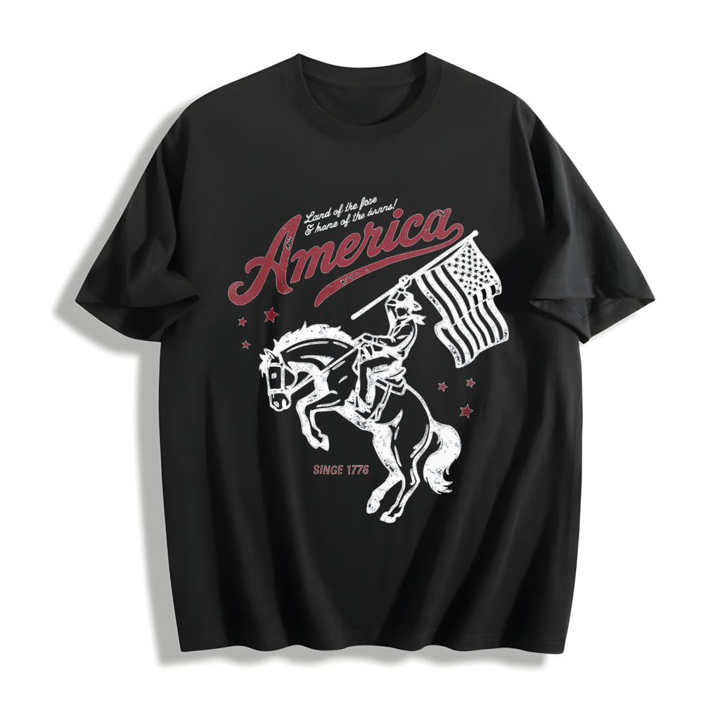 Patriotic Cowboy Cotton T-Shirt product image 1