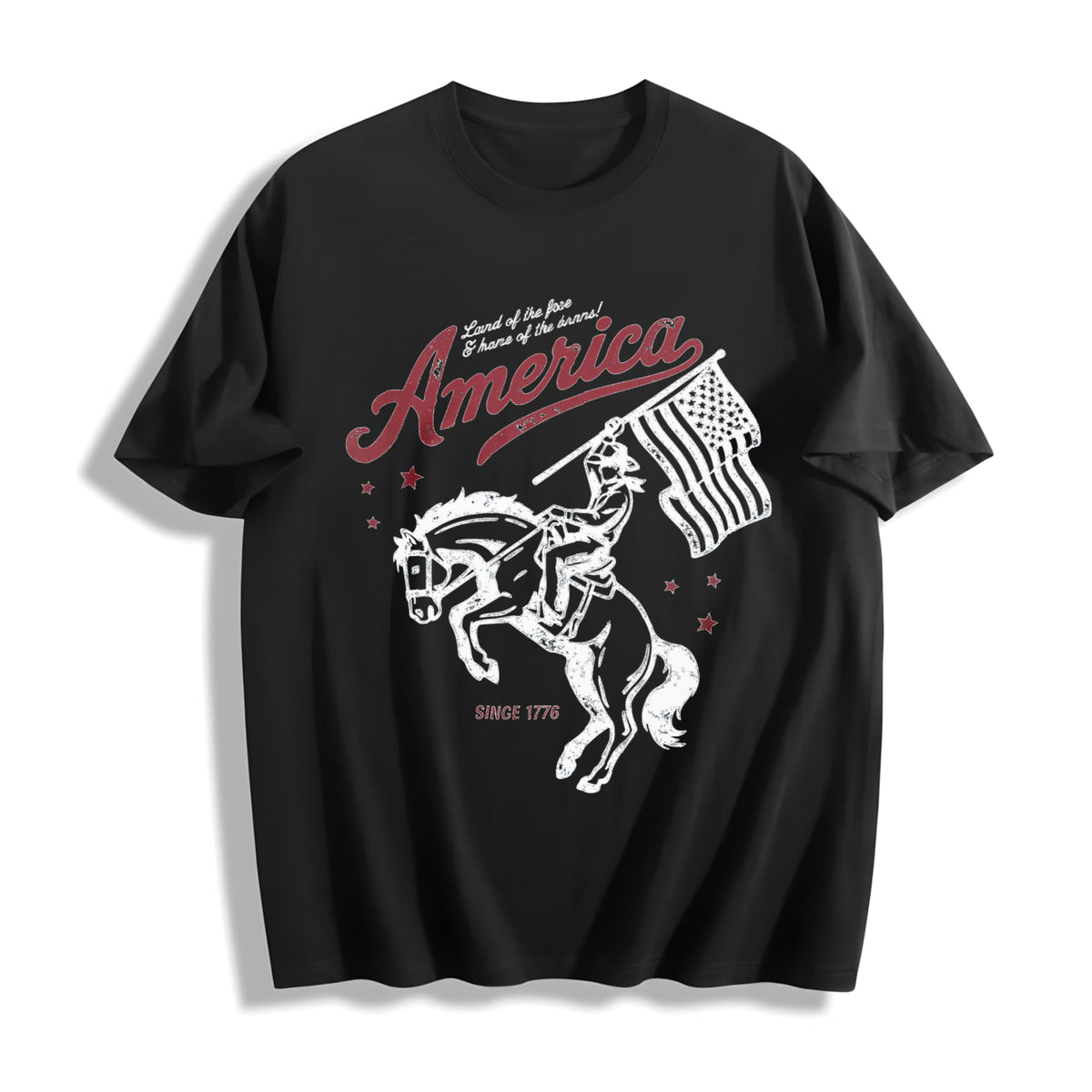 Patriotic Cowboy Cotton T-Shirt product image 1