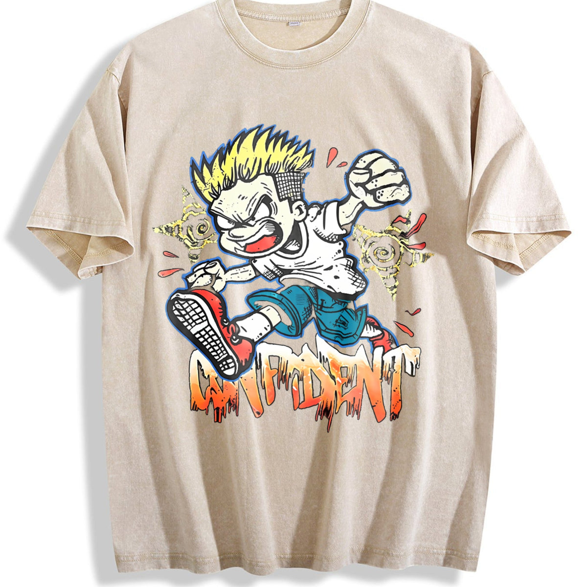 Cartoon Confident Vintage Washed T-Shirt product image 1