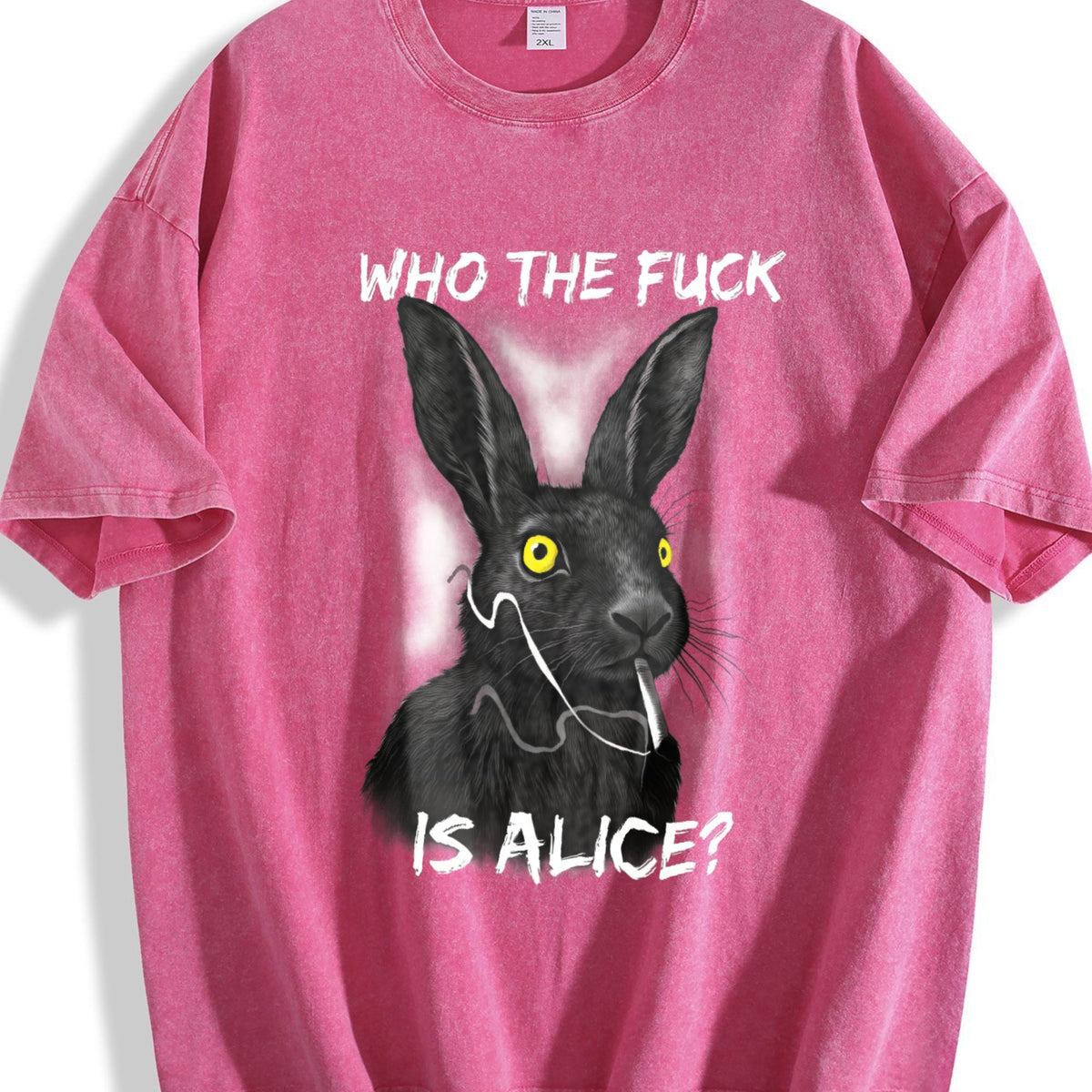 Funny Rabbit - Who The F Ck Is Alice Meme Vintage Washed product image 7