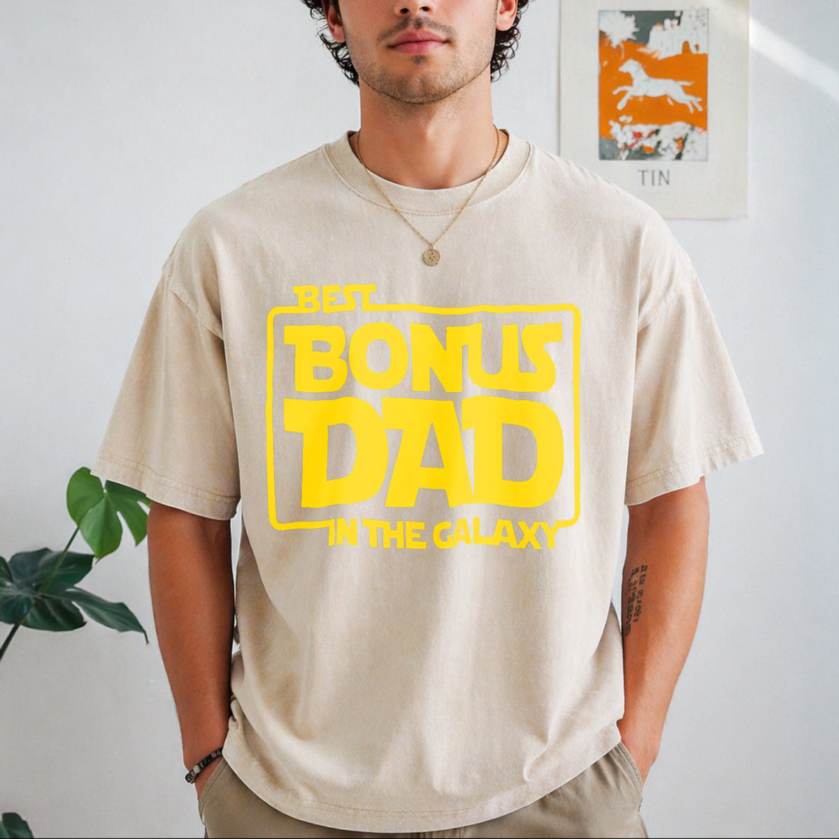 Best Bonus Dad In The Galaxy Vintage Washed T-Shirt product image 1