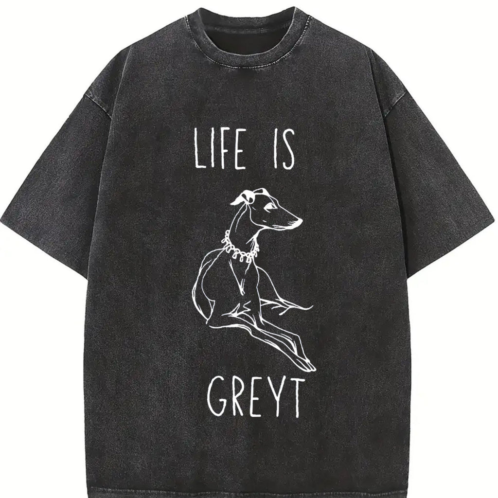 Life Is Greyt Greyhound Lover Vintage Washed T-Shirt product image 2