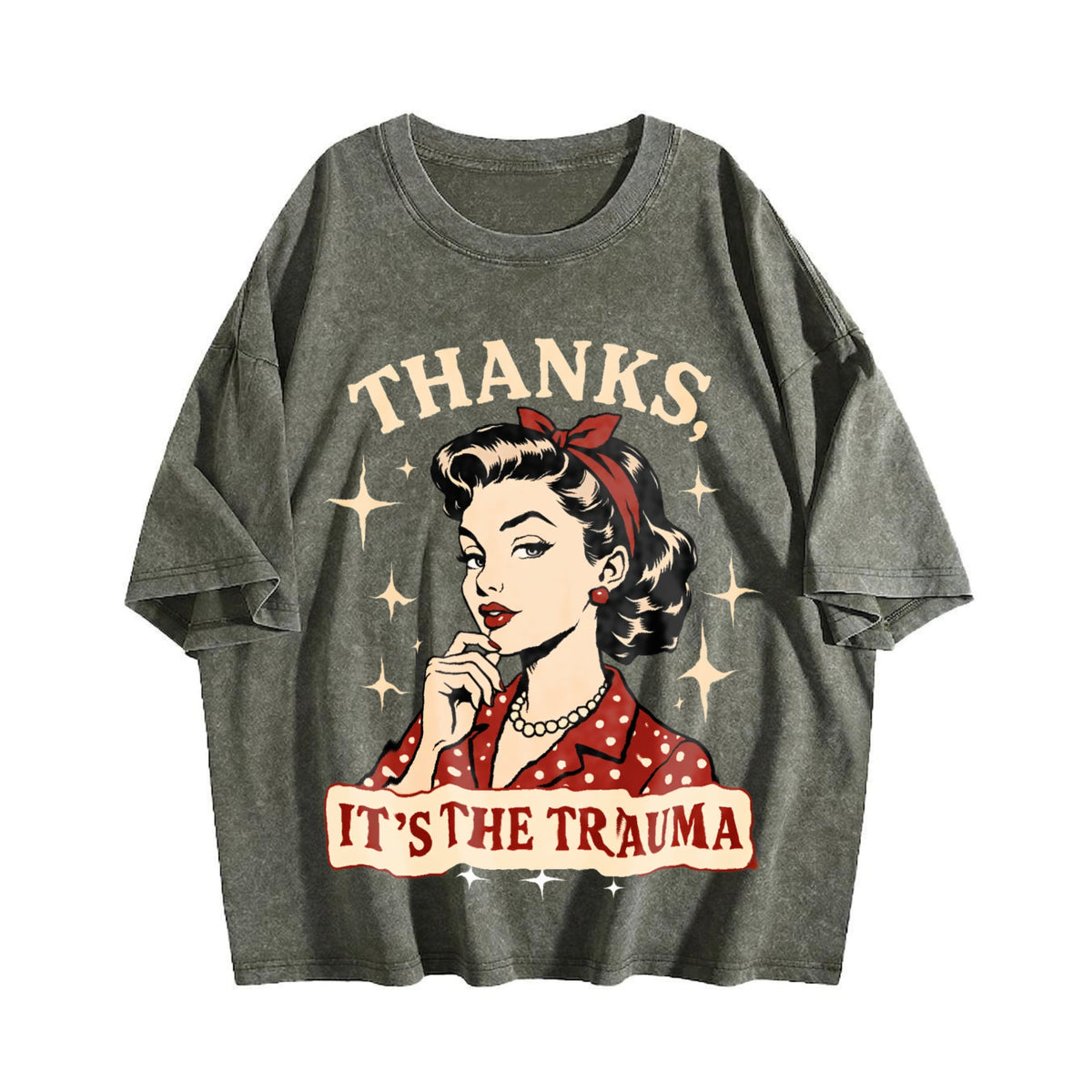 Thanks Its The Trauma Vintage Washed T-Shirt product image 4