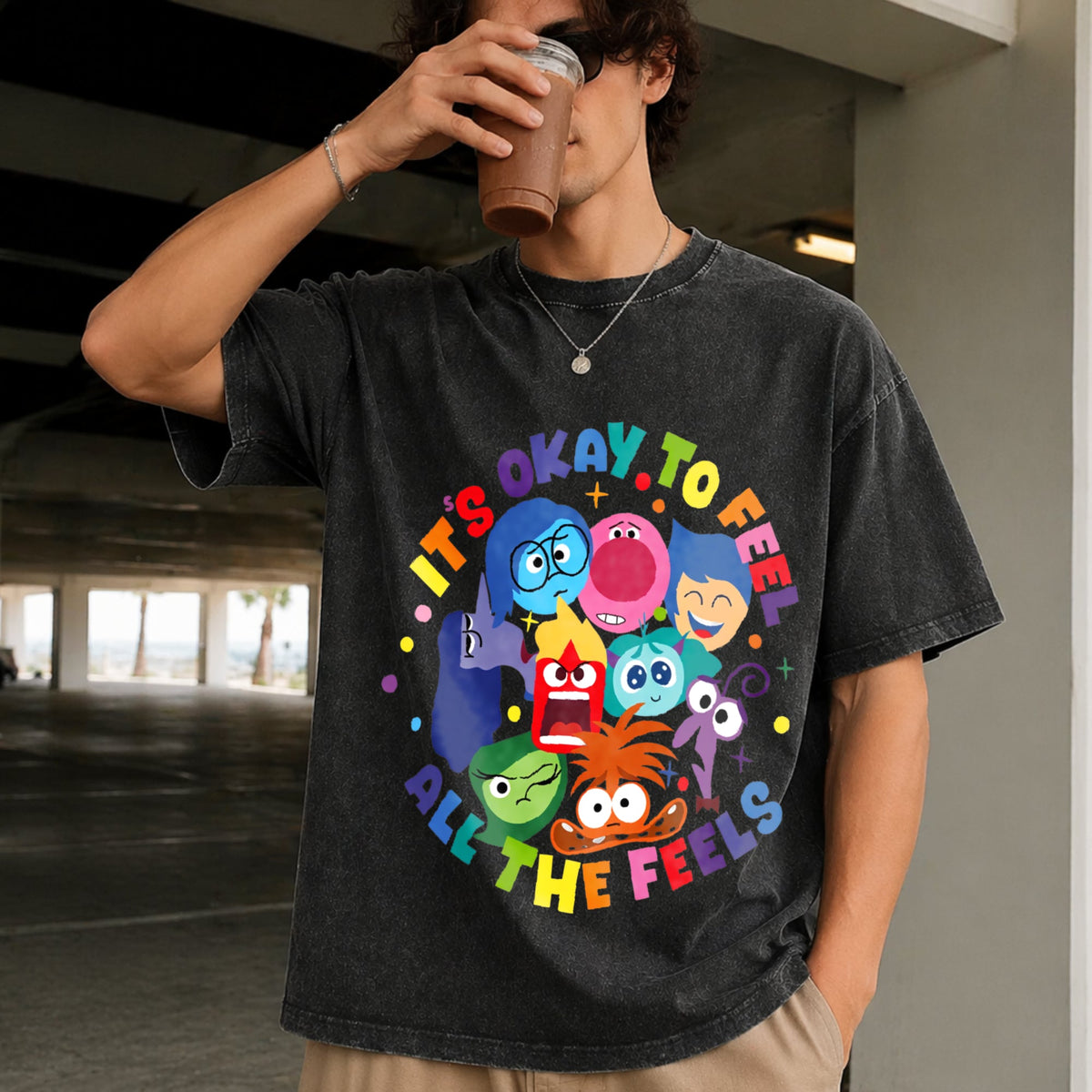 It's Okay To Feel All The Feels Vintage Washed T-Shirt product image 2