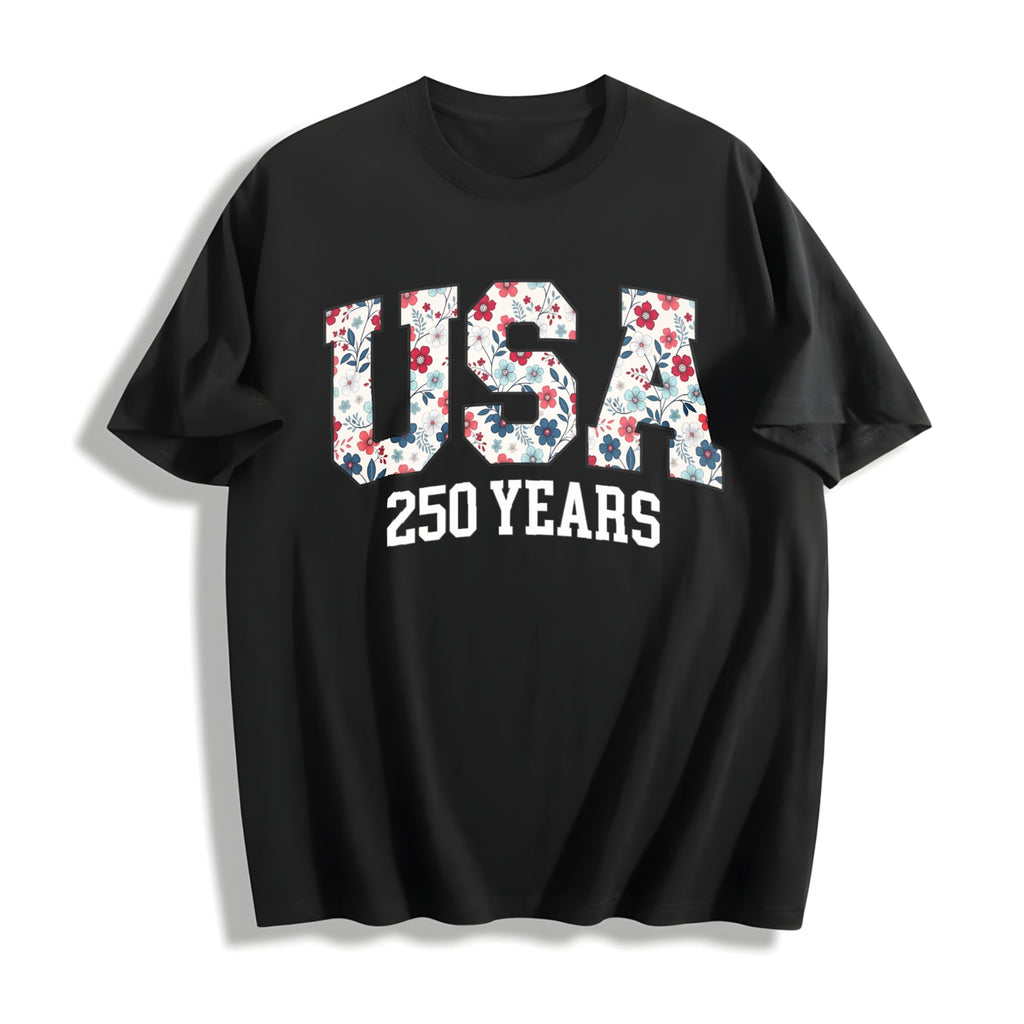 Happy 250th Birthday USA America Anniversary Cotton T-Shirt product image 1