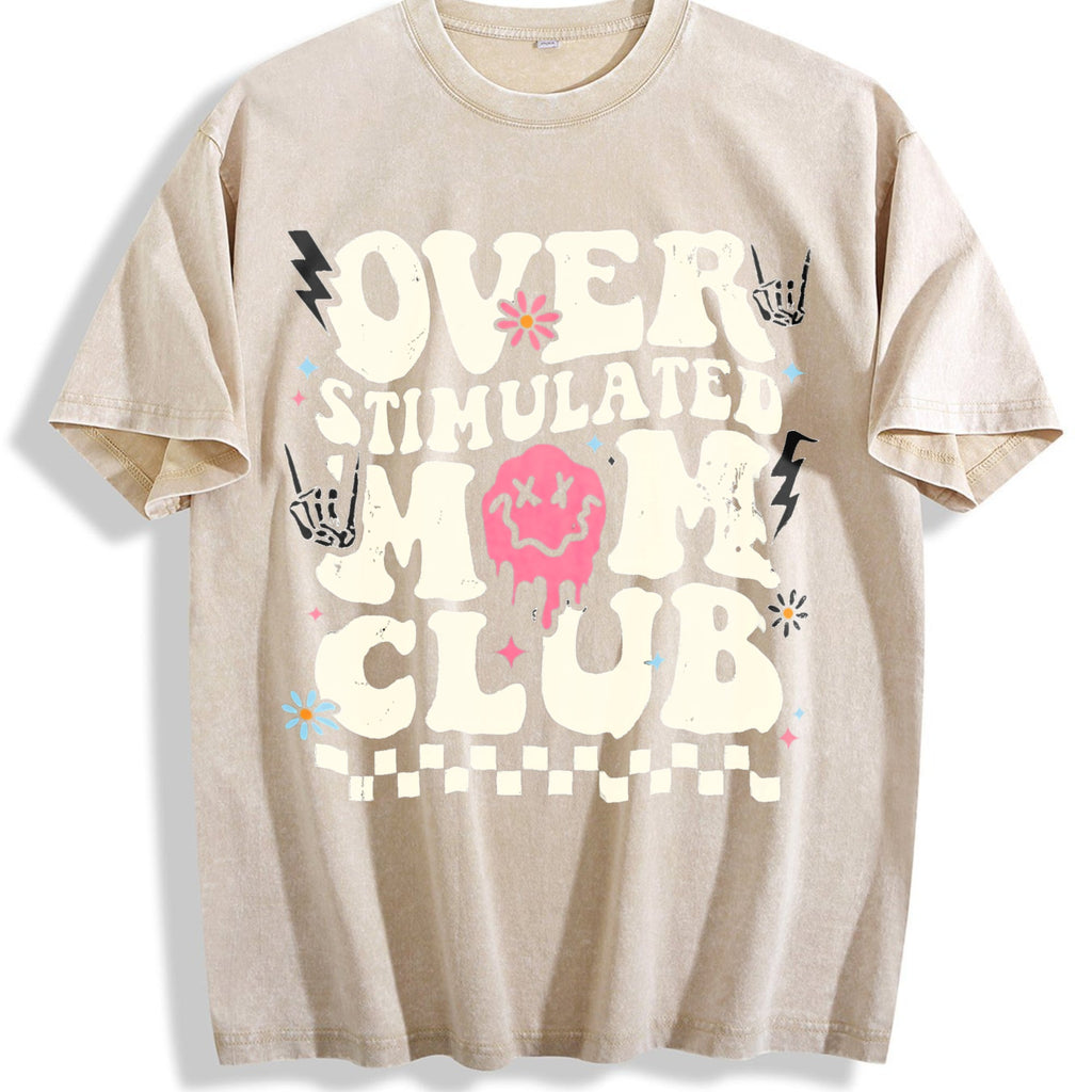 Overstimulated Mom Club Vintage Washed T-Shirt product image 1