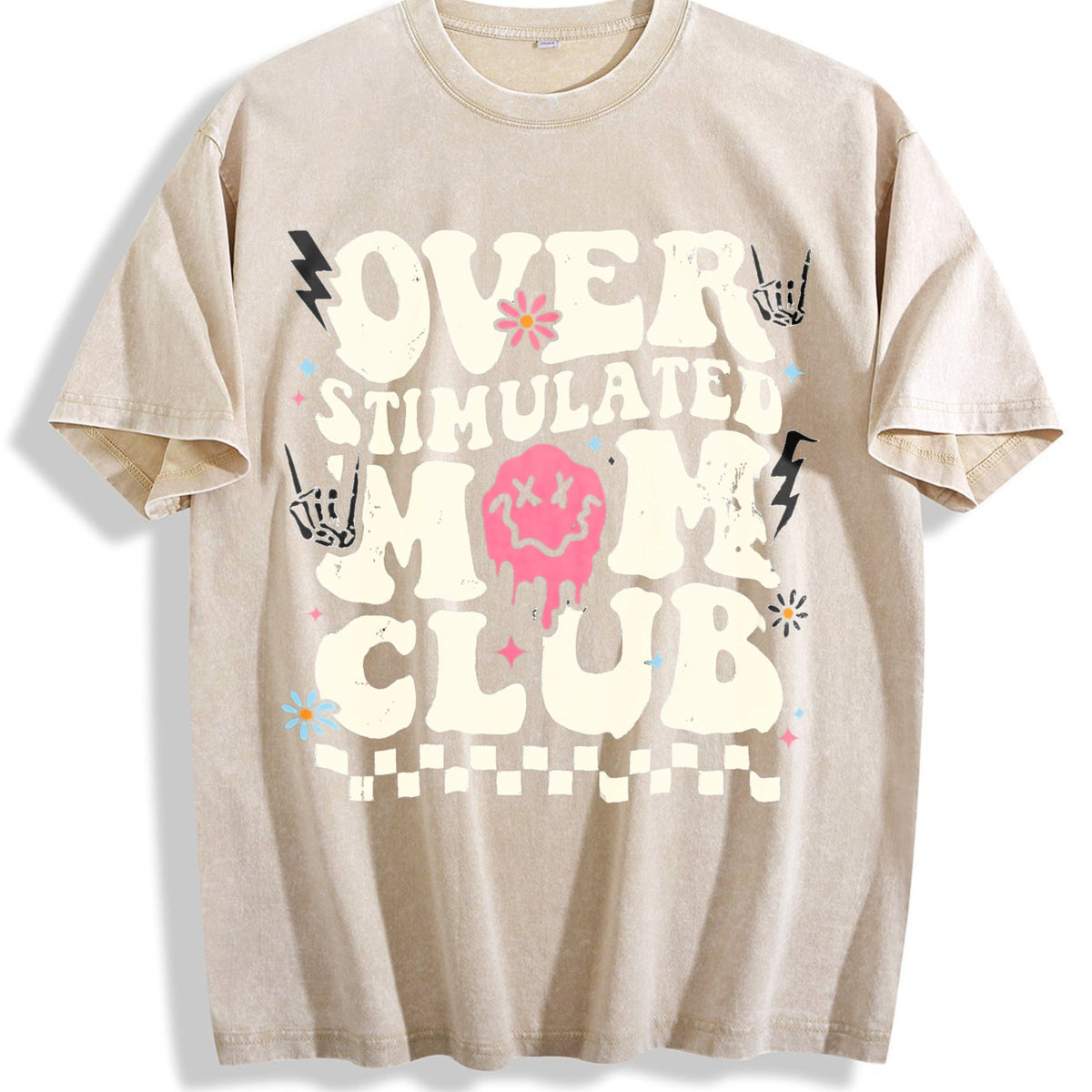 Overstimulated Mom Club Vintage Washed T-Shirt product image 1