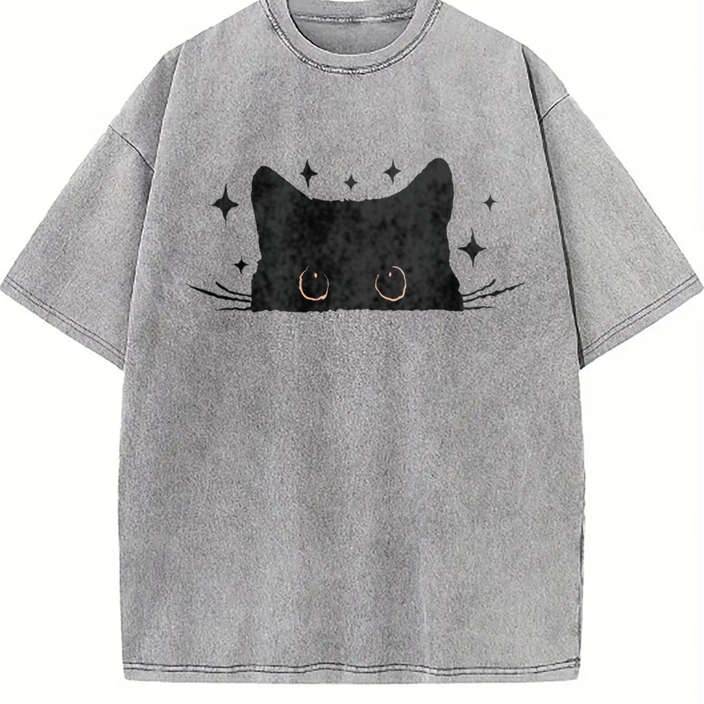 Cat Vintage Washed T-Shirt product image 5