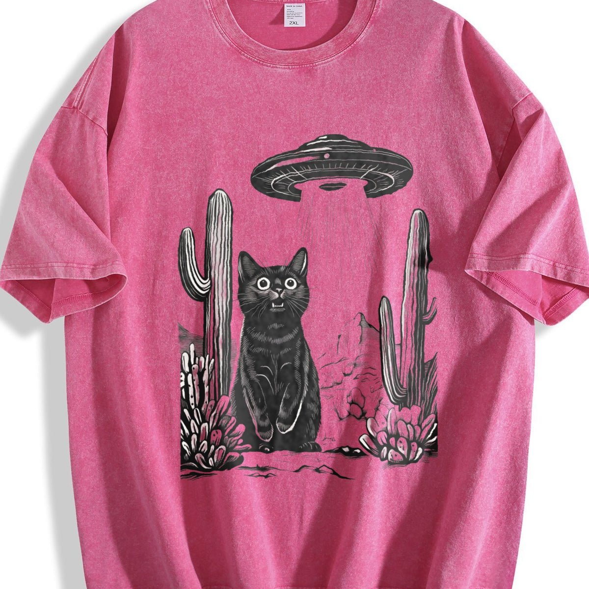 UFO Desert Cat 90s Vintage Washed T-Shirt product image 7