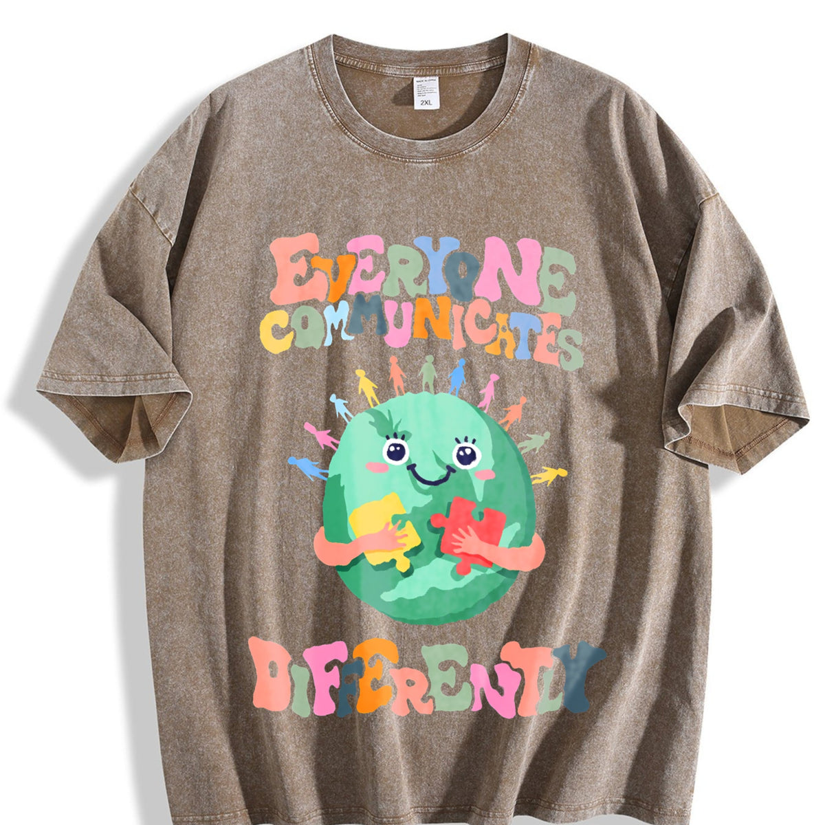 Everyone Communicates Differently Vintage Washed T-Shirt product image 3