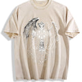 Ornate Silver Cross & Feathered Wings On A Sun-faded product image 1
