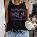 Land Of The Free Because Of The Brave Checkered Patriotic 4th Women's Tank Top