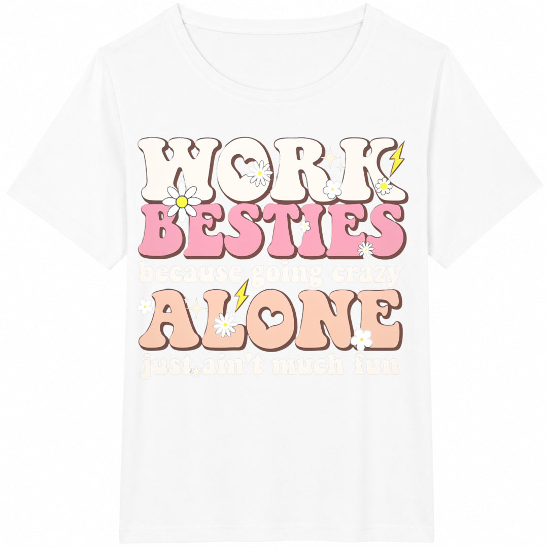 Work Besties Office Co-worker Bestie Cotton T-Shirt product image 2