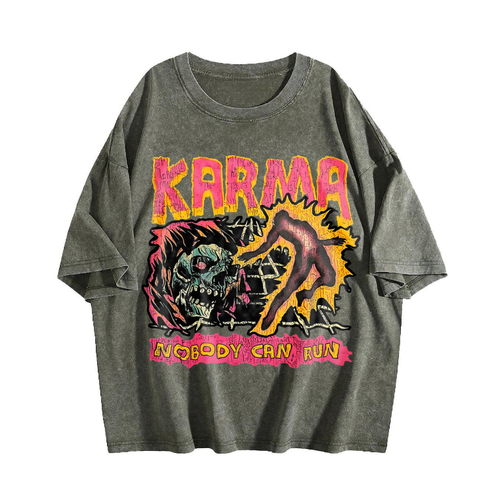 Dark Punk Peripheral High Size Summer Vintage Washed T-Shirt product image 4