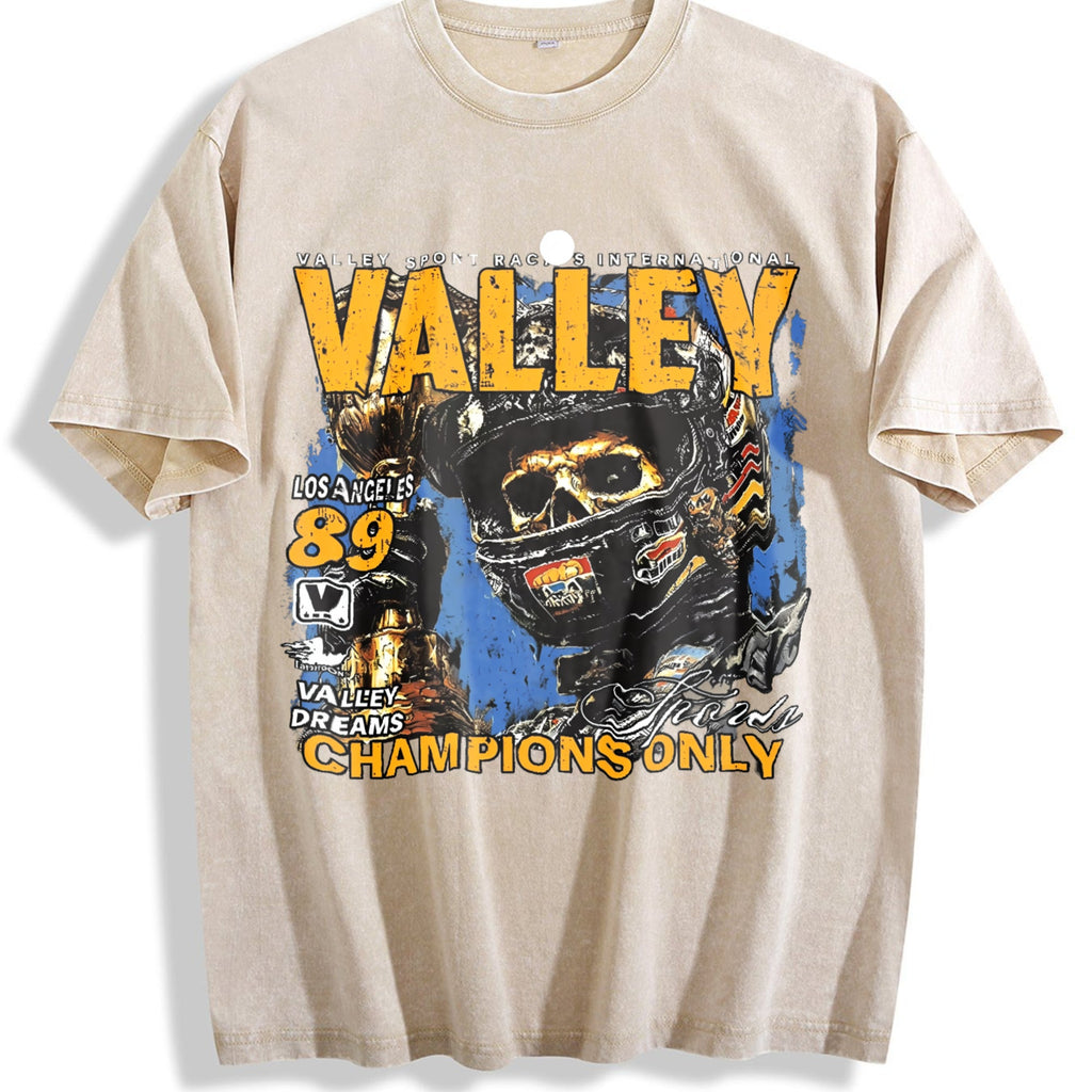 Valley Champions Only Racing Skull Vintage Washed T-Shirt product image 1