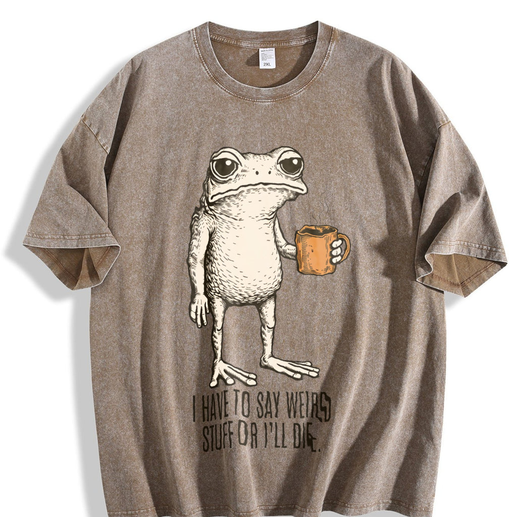 I Have To Say Weird Stuff Or I'll Die Frog Drinking Vintage product image 3