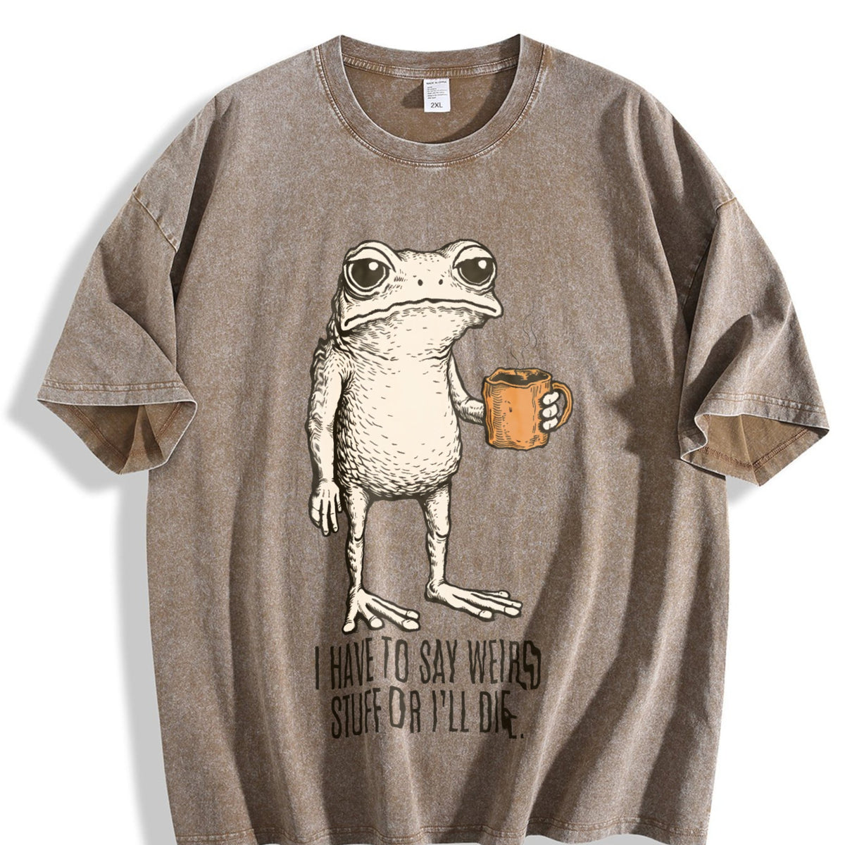 I Have To Say Weird Stuff Or I'll Die Frog Drinking Vintage product image 3