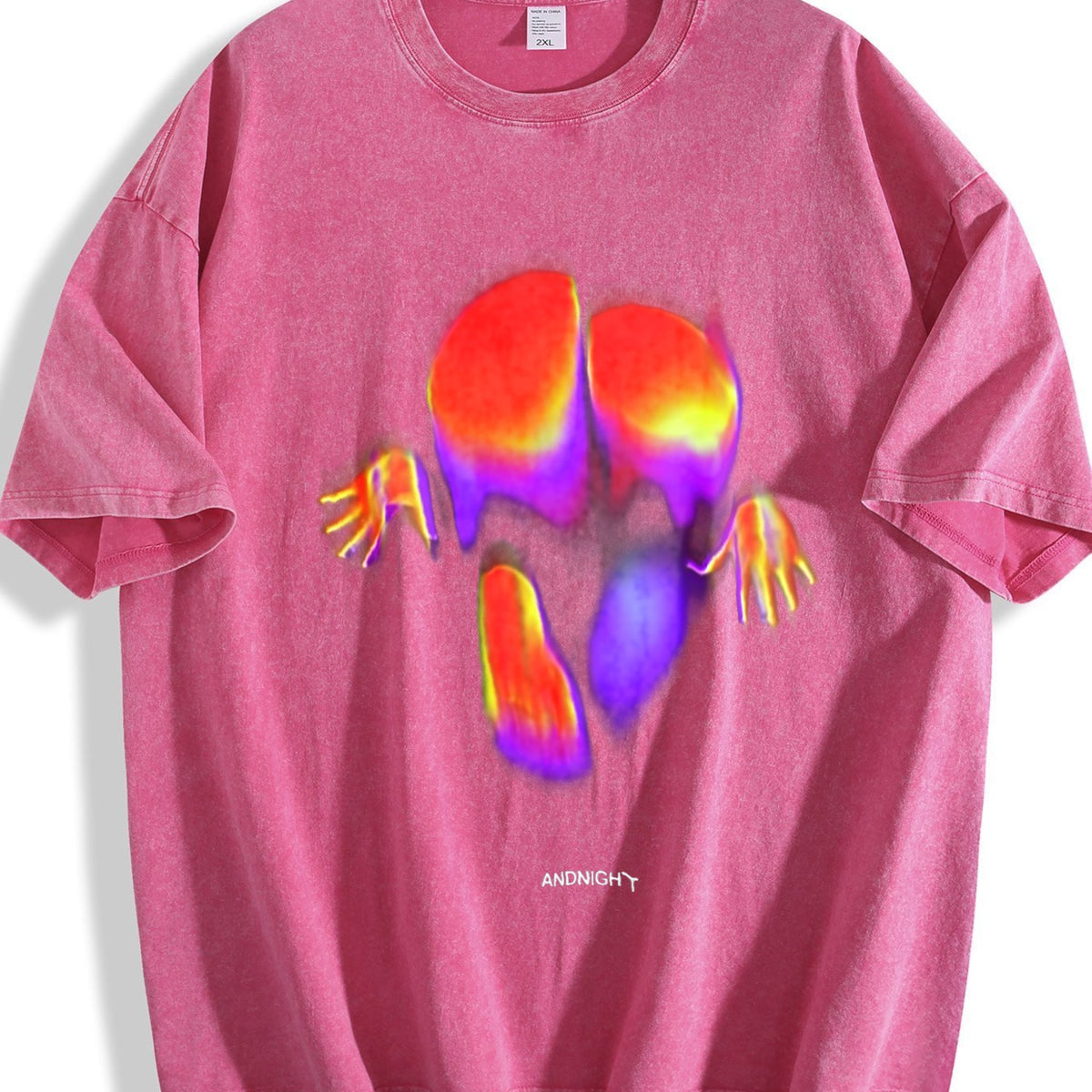 Midnight Thermal Face Art Vintage Washed T-Shirt product image 7
